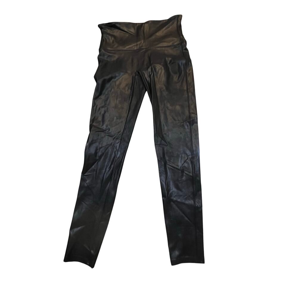 Spanx Women’s XL Black Faux Leather Leggings‎ High Rise Sculpting Pants Moto